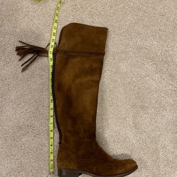 Frye Molly Suede Over the Knee Tassel Boots - Picture 3 of 4